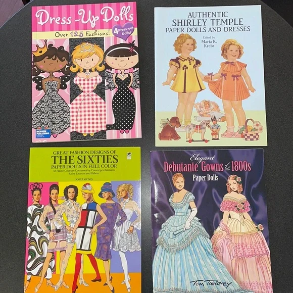 Toys | Lot Of Four New Paper Doll And Dresses Books Paper Dress Up Dolls |  Poshmark